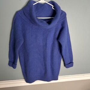 Paul & Duffier vintage purpke Ribbed Cowl Neck Wool Angora‎ Rabbit Hair Sweater